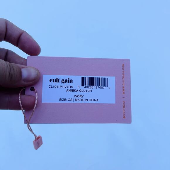 Cult Gaia Annika Clear Acrylic Pearl Clutch Rectangular Purse Transparent - Picture 15 of 15